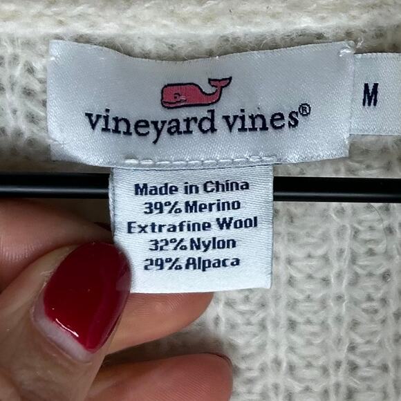 Vineyard Vines Cardigan Sweater Size M Shawl Neck Merino Wool Alpaca Blend - Picture 5 of 8